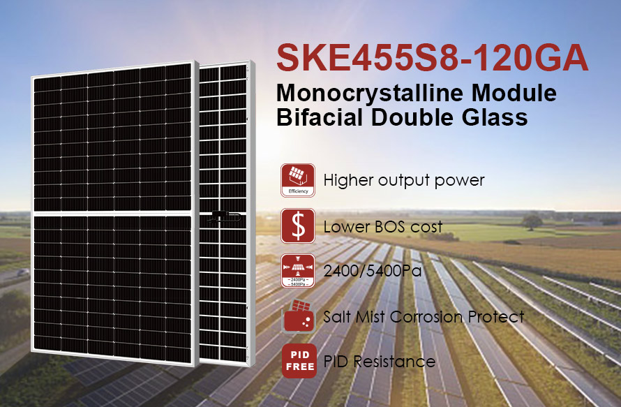 182mm 455W MBB Double Glass solar panel
